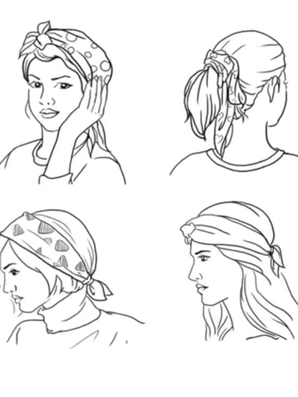 Silk Satin Square Head Scarf for Women Hair Wrap Bandana Hand Rolling Edge